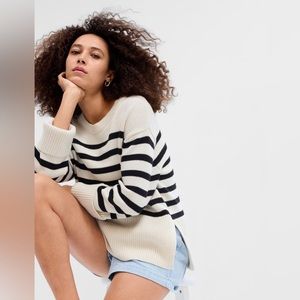 Stripe Crewneck Tunic Sweater ACOA